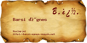 Barsi Ágnes névjegykártya