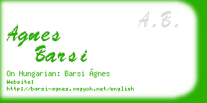 agnes barsi business card
